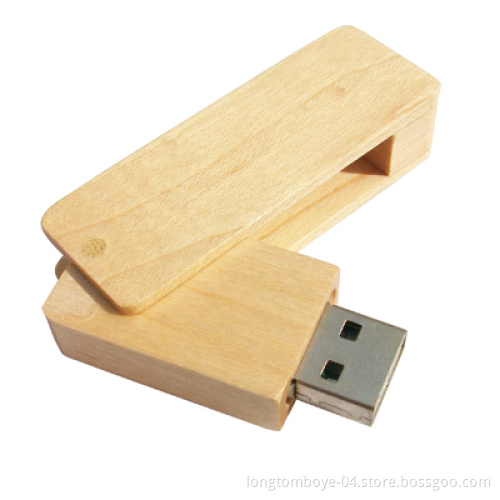 Wooden Swivel USB Flash Drive